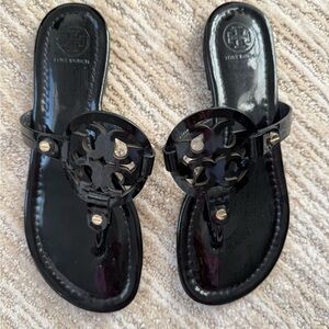 Tory Burch Glossy Black Sandals